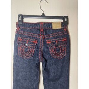 True Religion Boys Jeans Geno Contrast Super T Red Spiderman Stitching Size 6